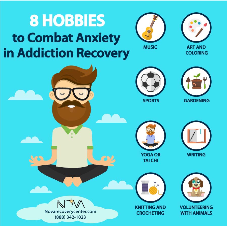 8 hobbies to combat anxiety infographics