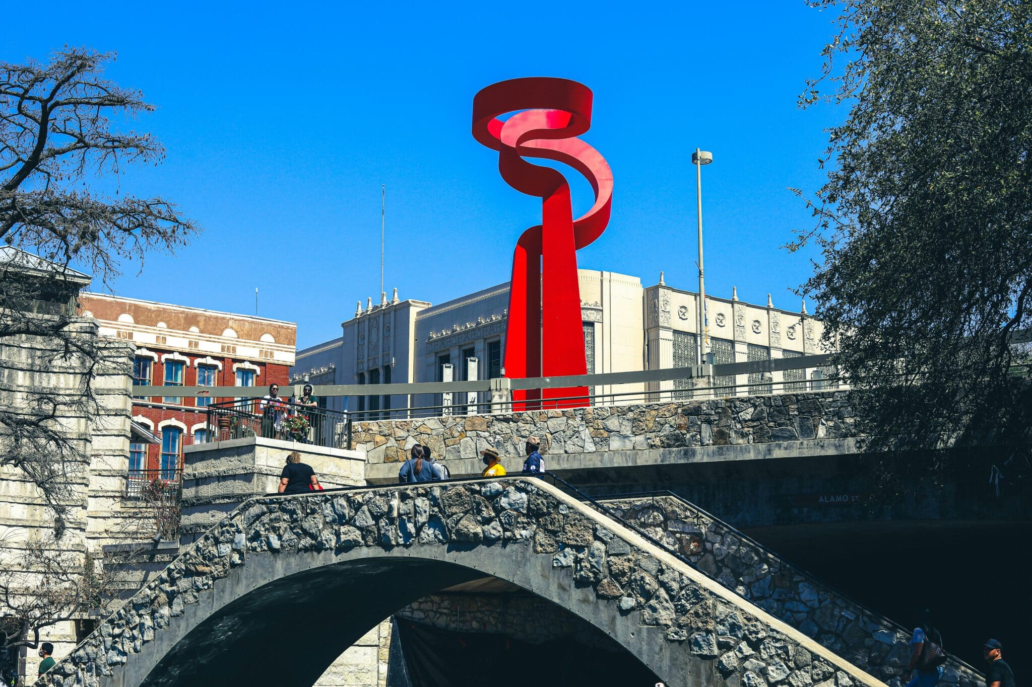 Torch of Friendship monument on Alamo Street in San Antonio.