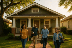Sober living homes Houston TX – stylized Houston skyline banner for a recovery residences guide