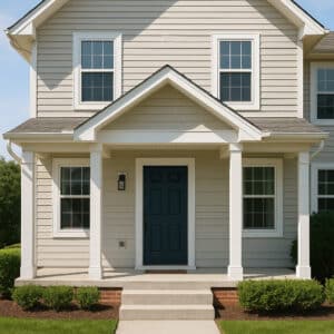 The front entrance of a men’s sober living residence near Allen, Texas, showing a clean and organized environment ideal for recovery.