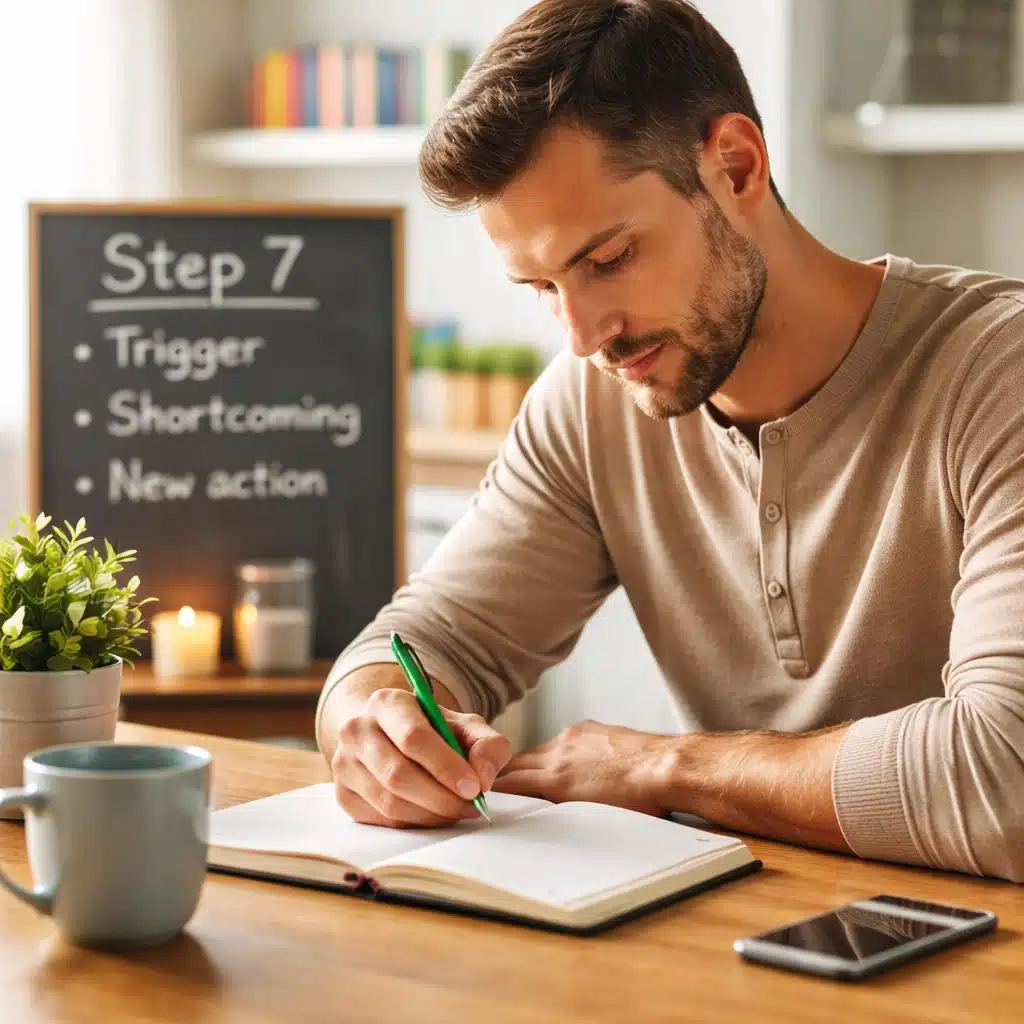 Practicing AA Step 7 through journaling and self-reflection in early addiction recovery