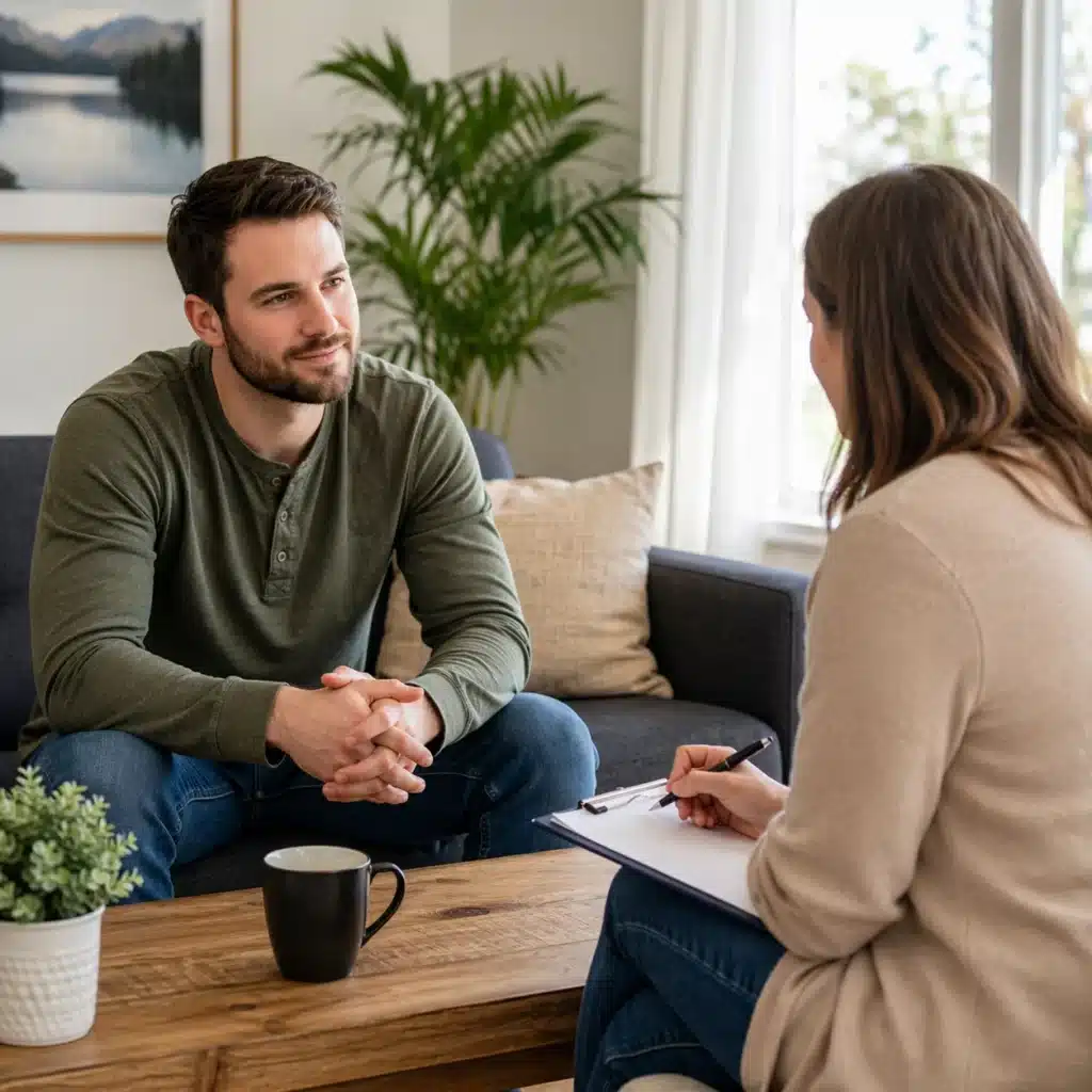 Austin sober living insurance consultation in a comfortable recovery home setting